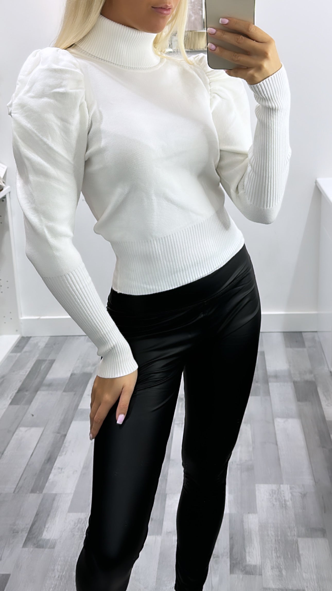 White Roll Neck Jumper