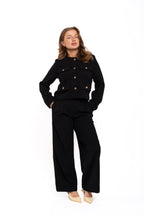 Premium Gold Button Blazer Black