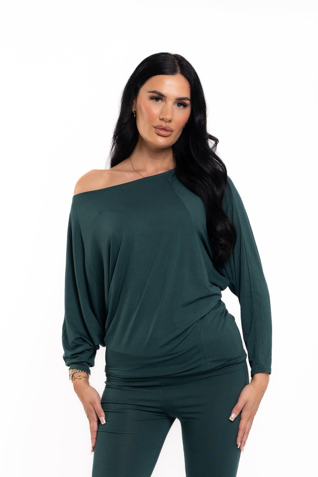 Forest Green Off The Shoulder Co Ord