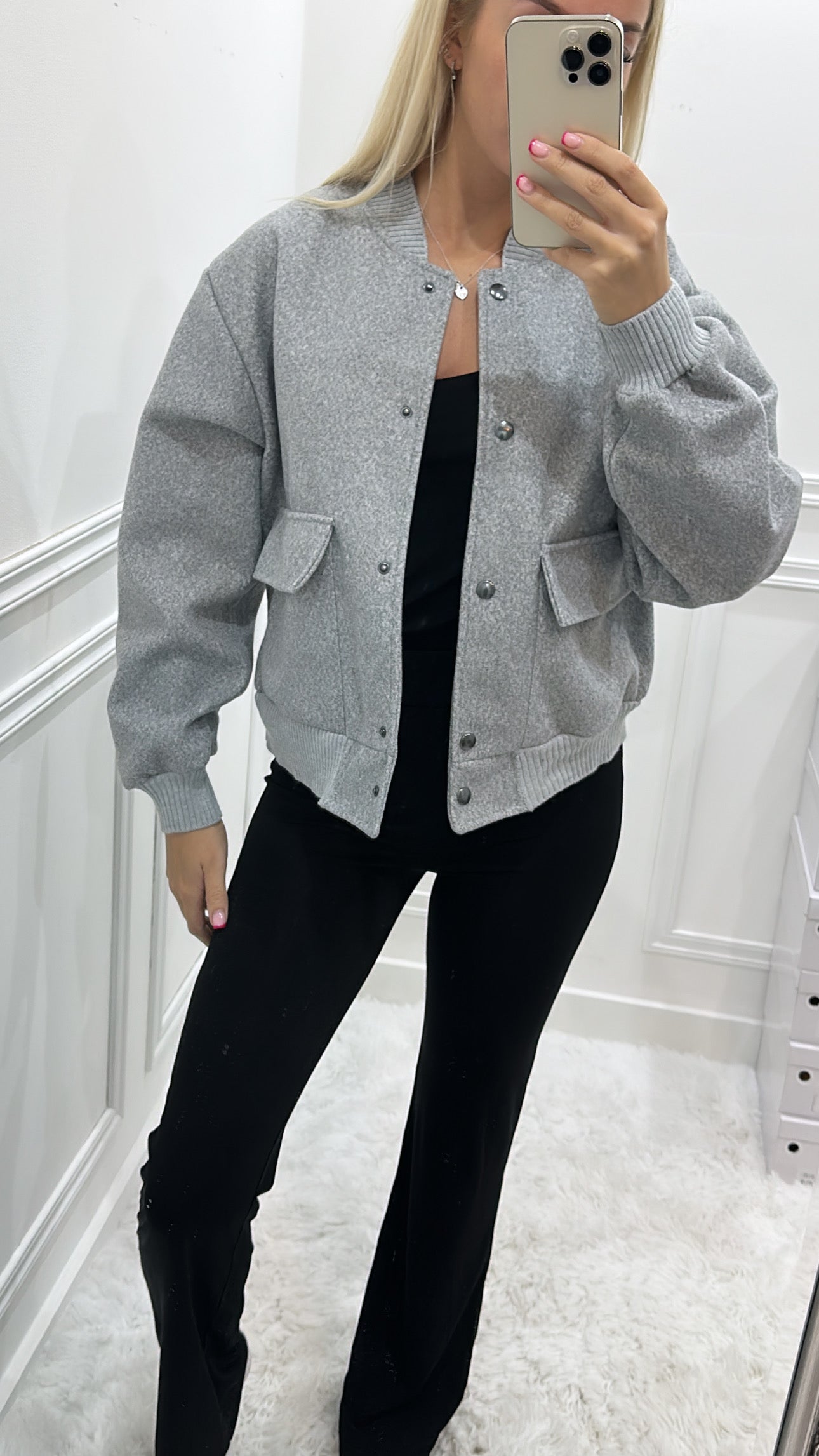 Grey Bomber Jacket