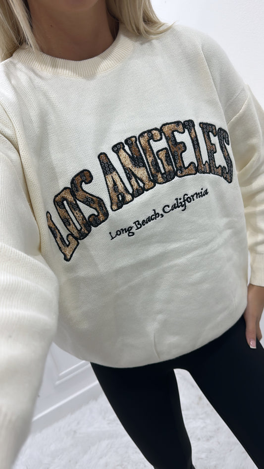 Cream ‘Los Angeles’ Jumper