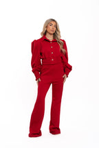 Red Quilted Lounge Set