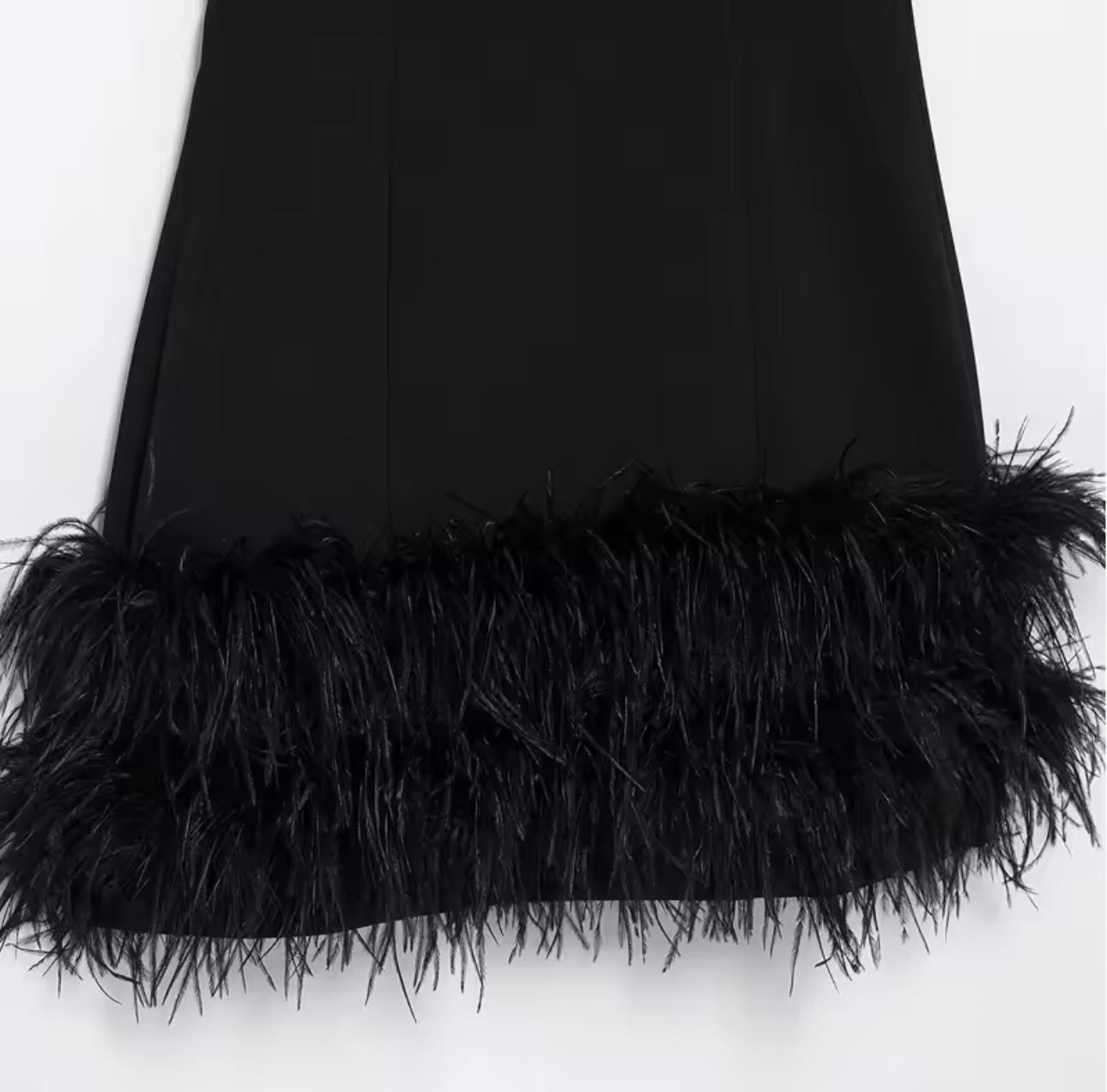 Black Feather Hem Mini Dress (pre order 1 week dispatch)