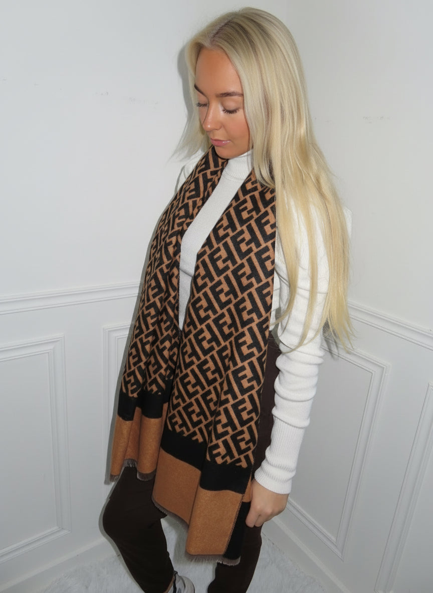 Brown / black scarf