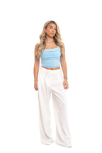 Baby Blue Ruched Square Neck Top