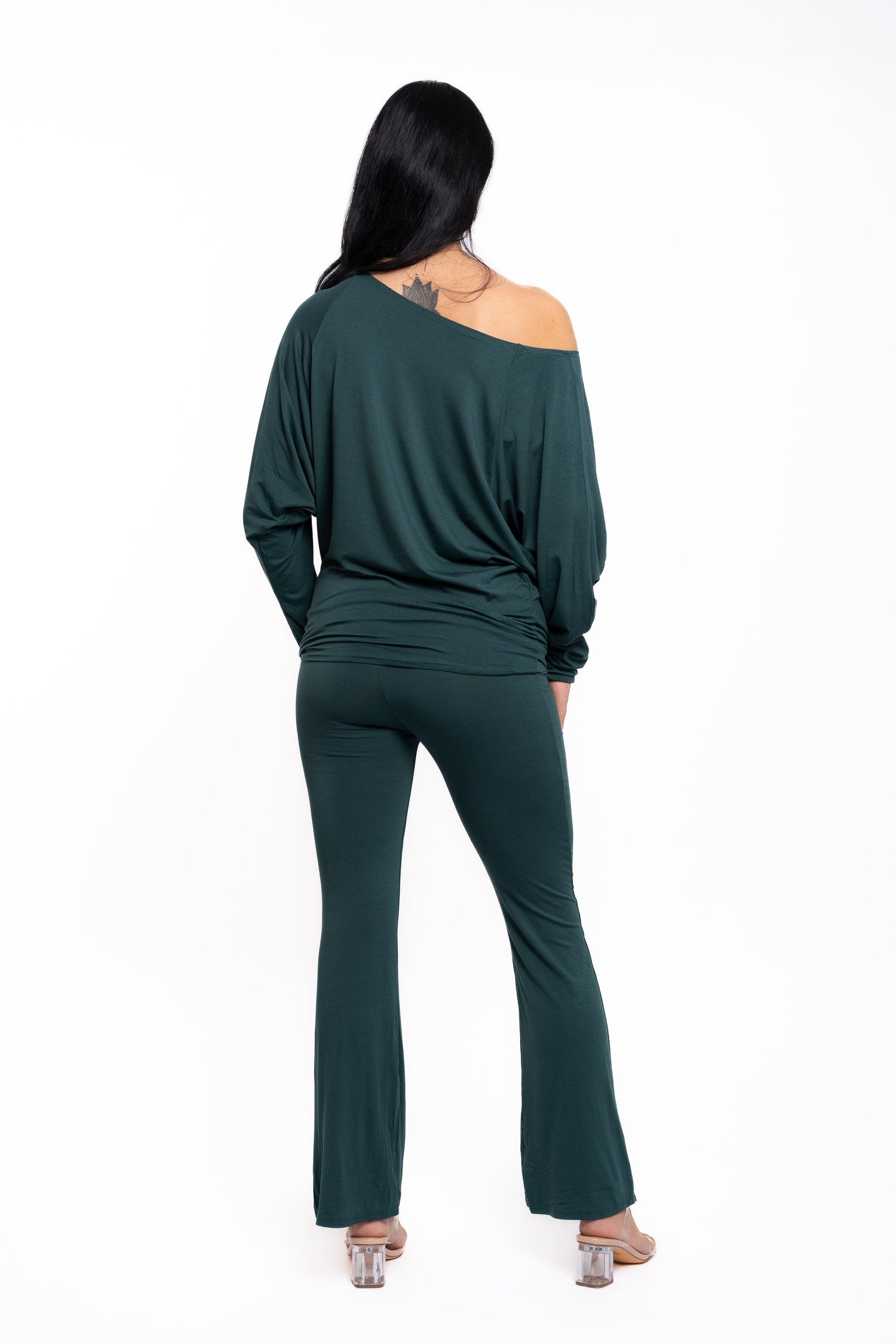 Forest Green Off The Shoulder Co Ord