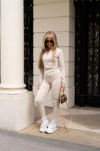 Beige Activewear Leggings Set