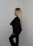 Black Sparkle Bow Jumper