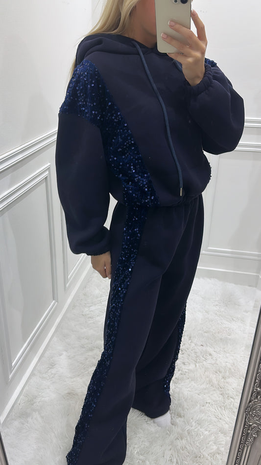 Navy Sequin Tracksuit