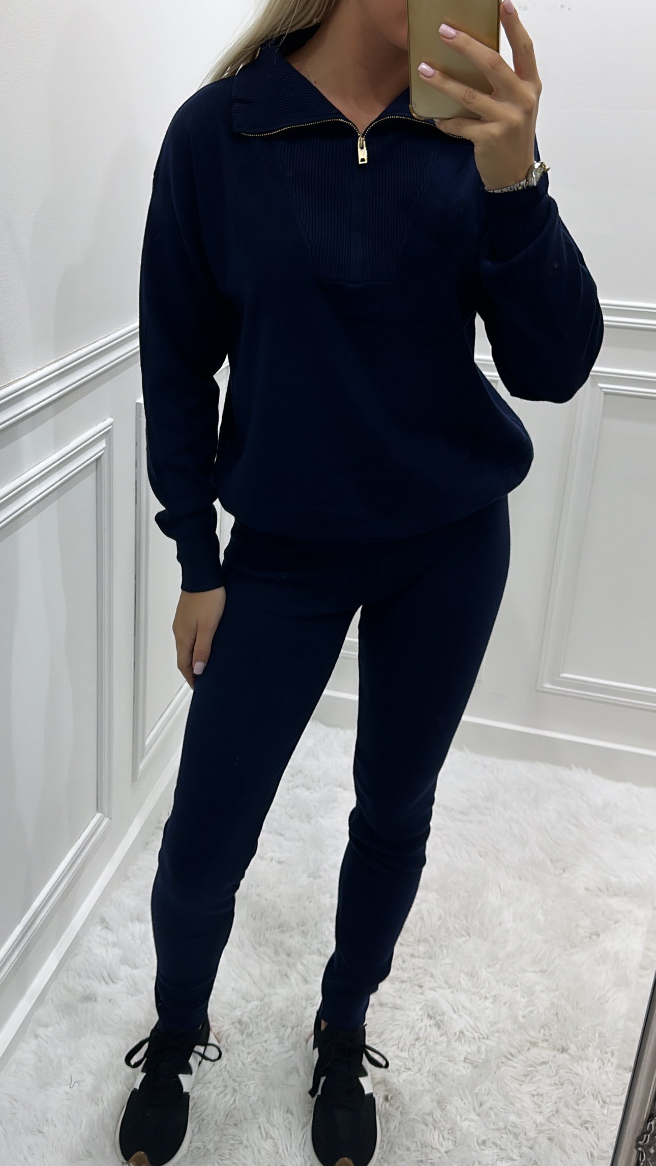 Navy & Gold Quarter Zip Tracksuit