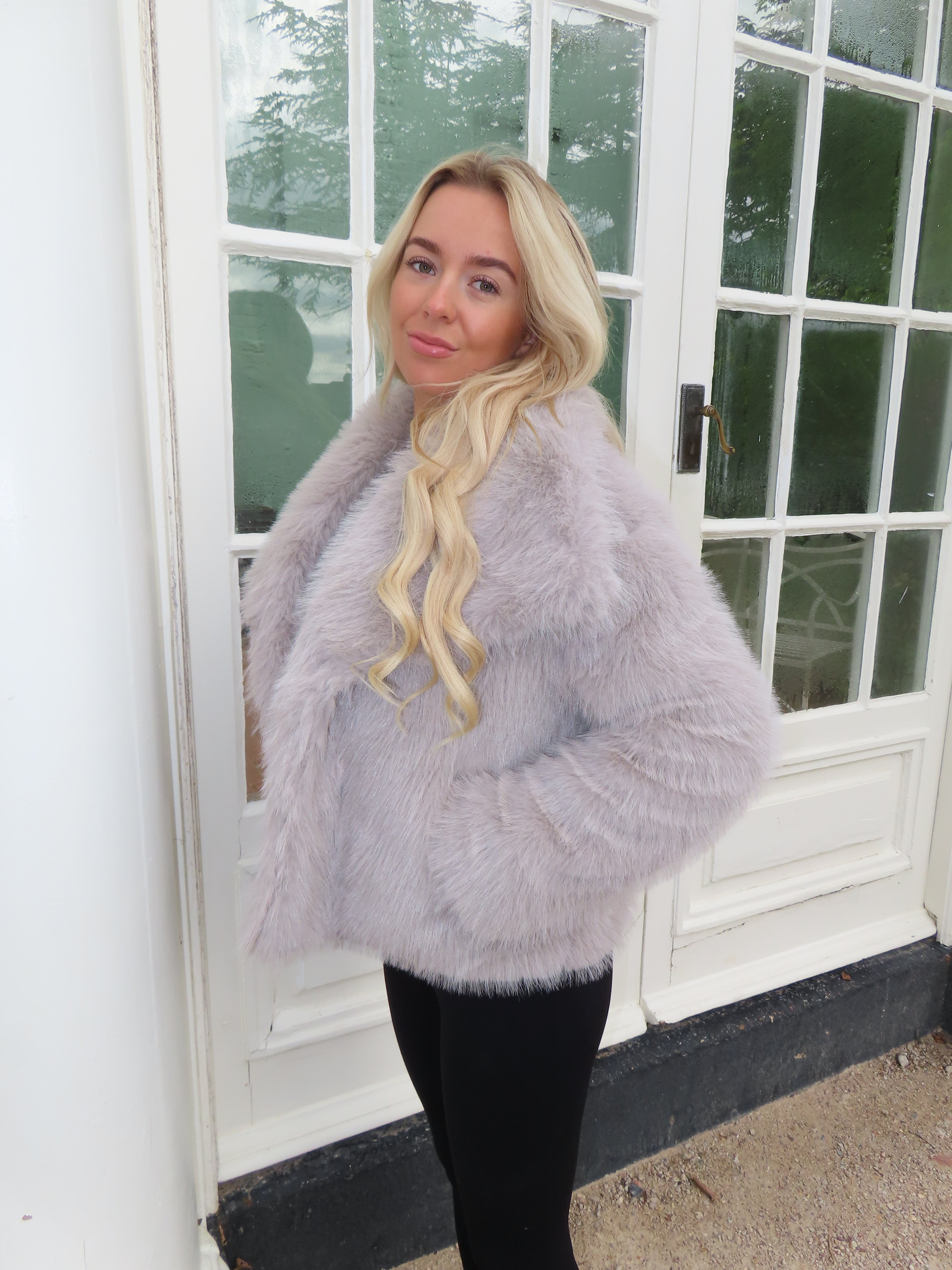 Light Grey Faux Fur Coat