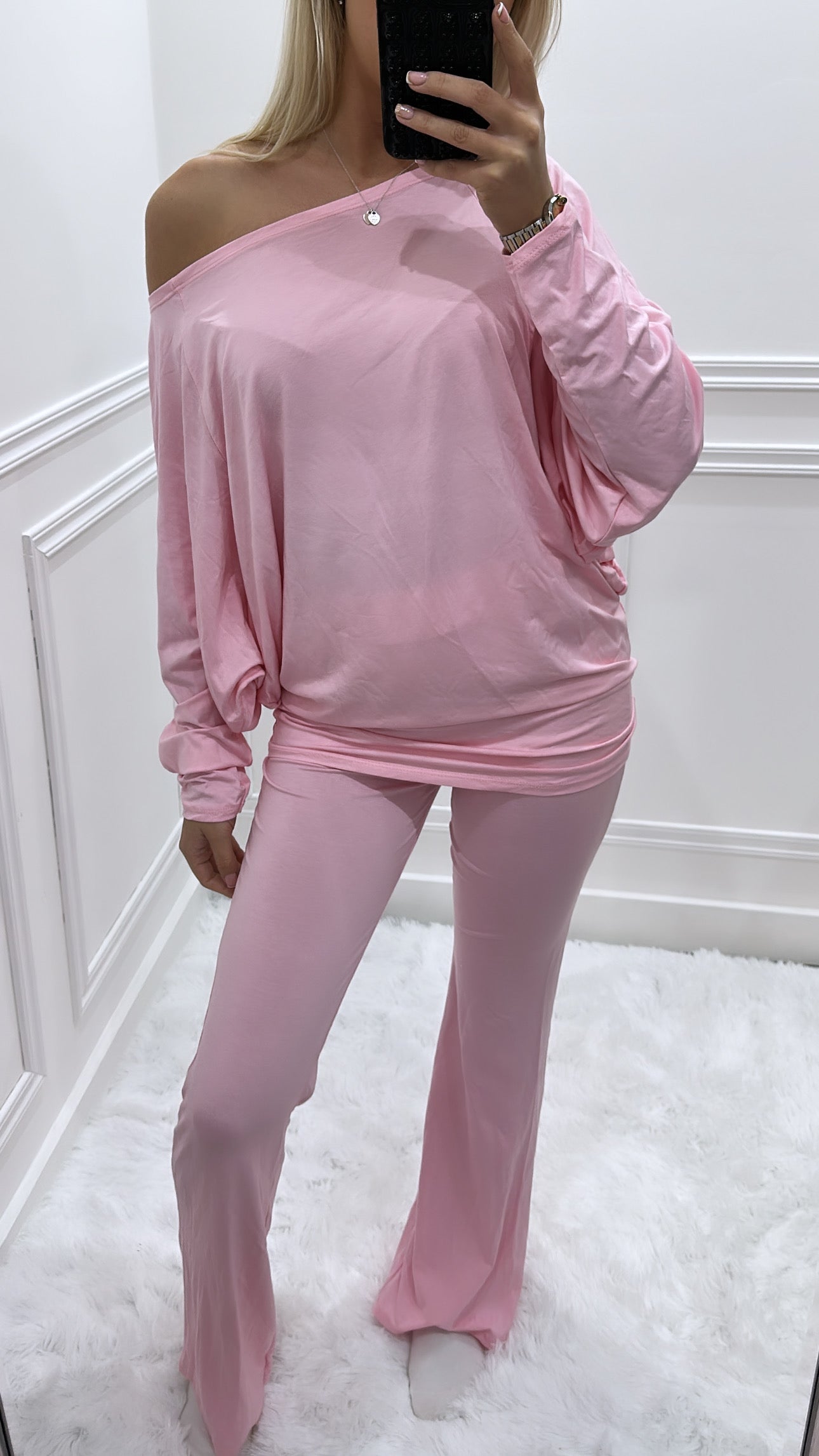 Pink Off The Shoulder Co Ord