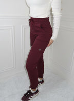Burgundy cuffed cargos