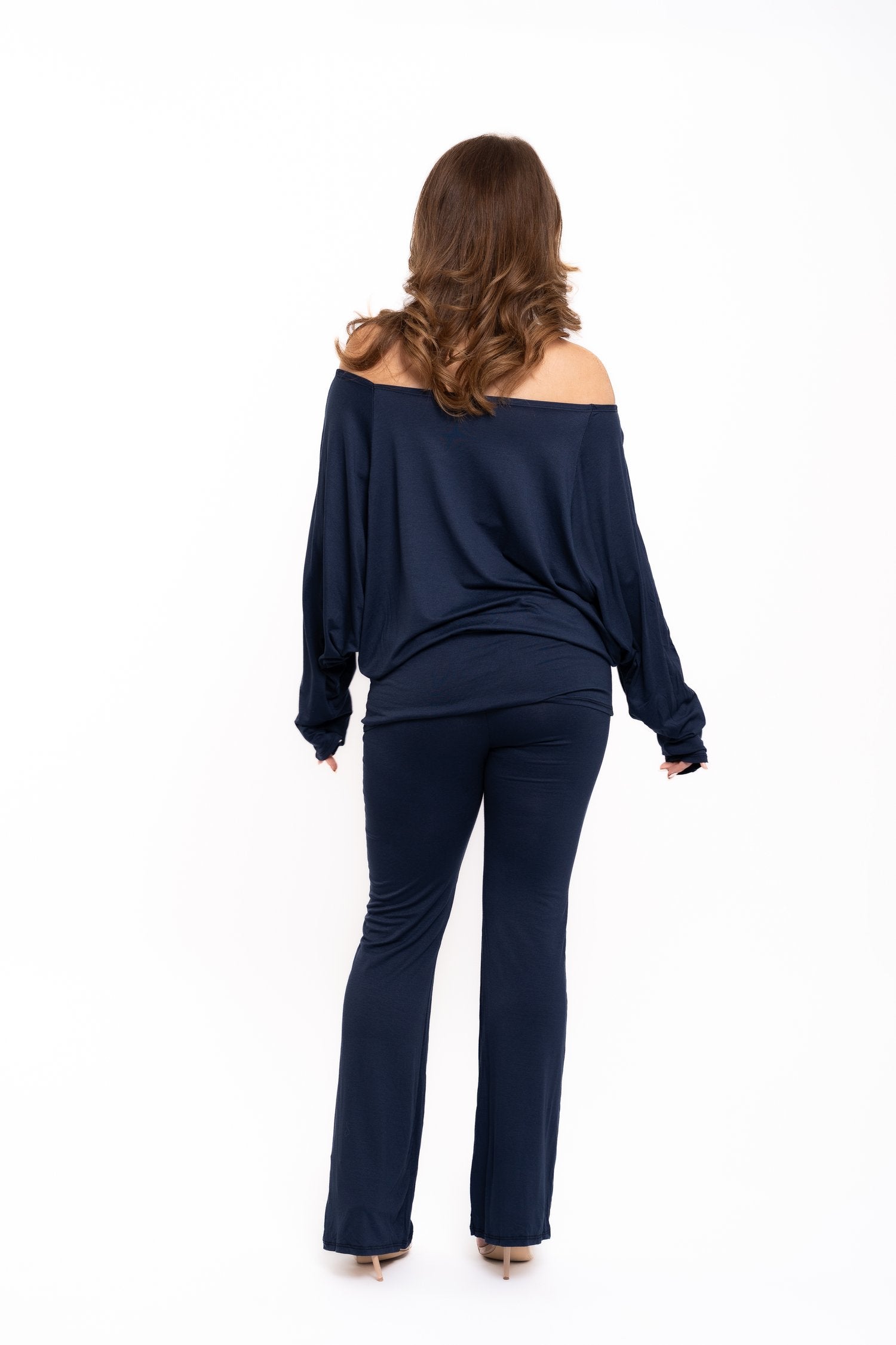Navy Off The Shoulder Co Ord