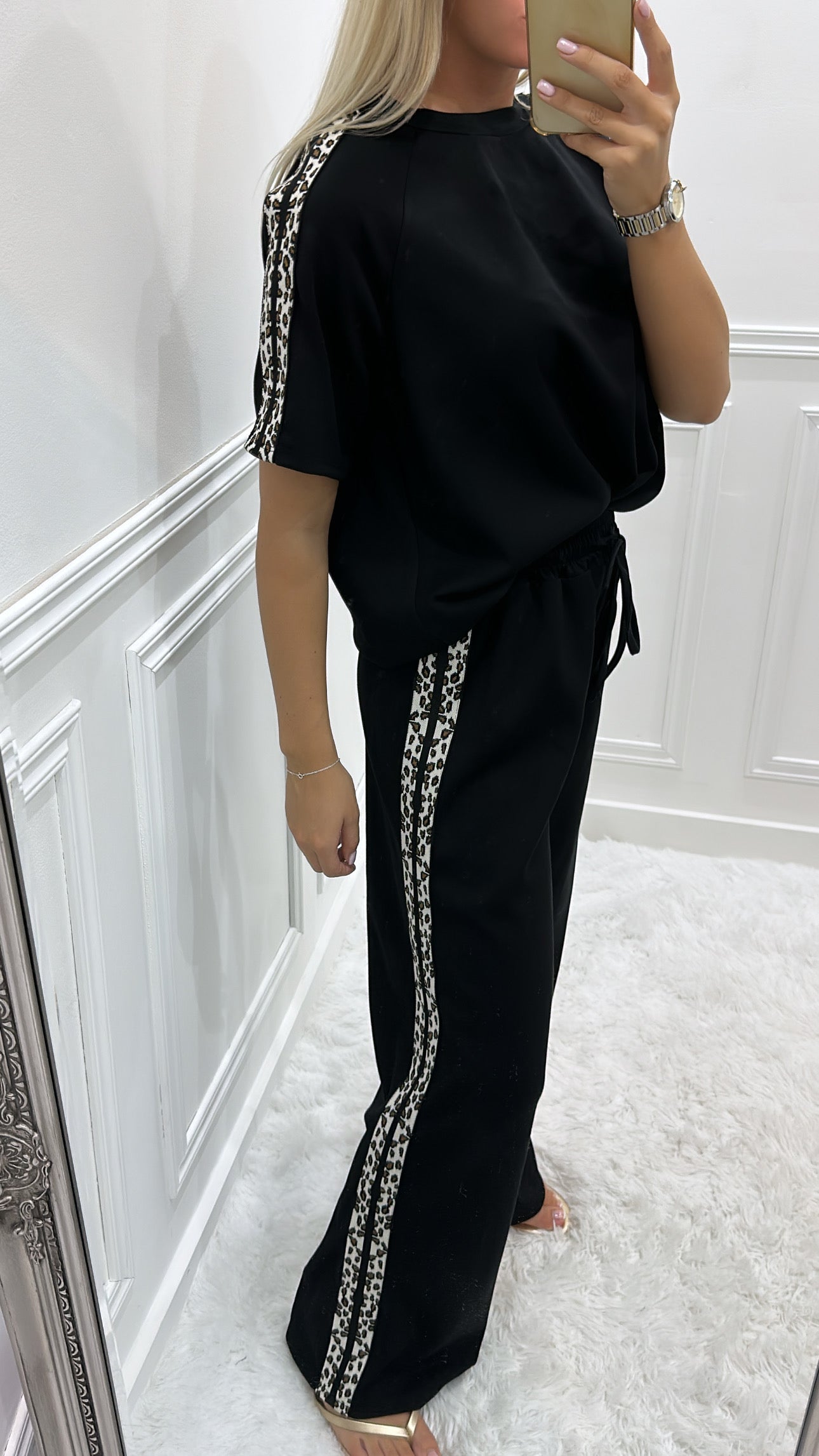 Black Leopard Side Tracksuit