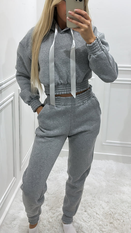 Grey Satin Ribbon Tracksuit