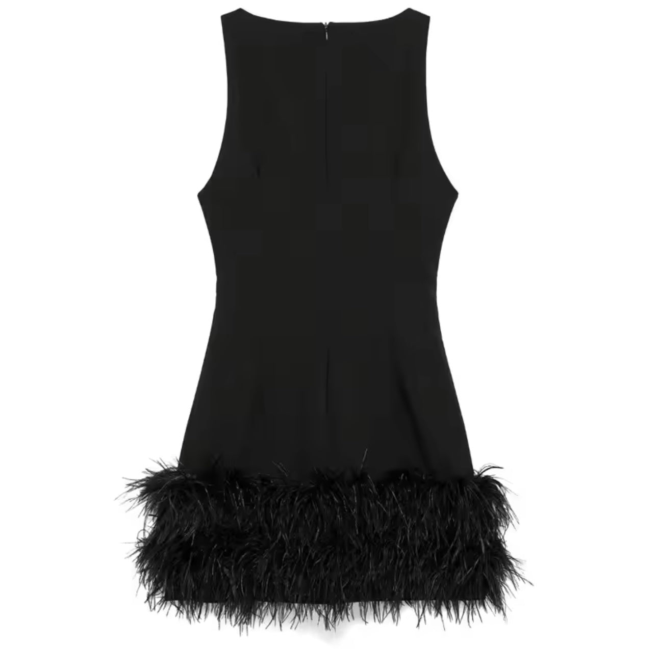 Black Feather Hem Mini Dress (pre order 1 week dispatch)