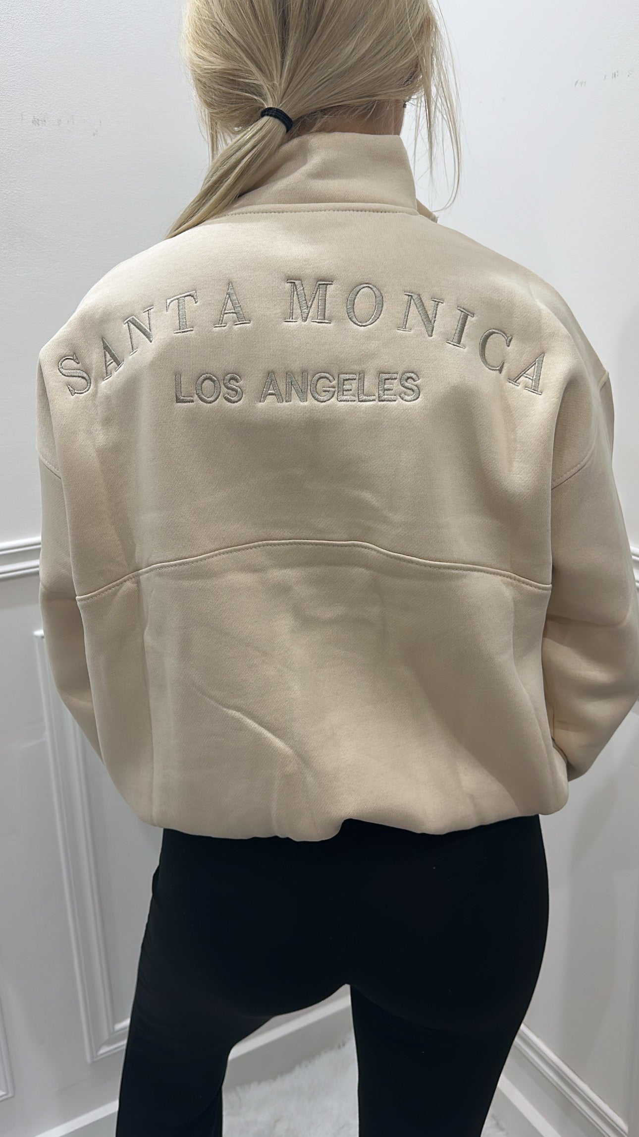 Beige ‘Santa Monica’ Quarter Zip Up Jumper