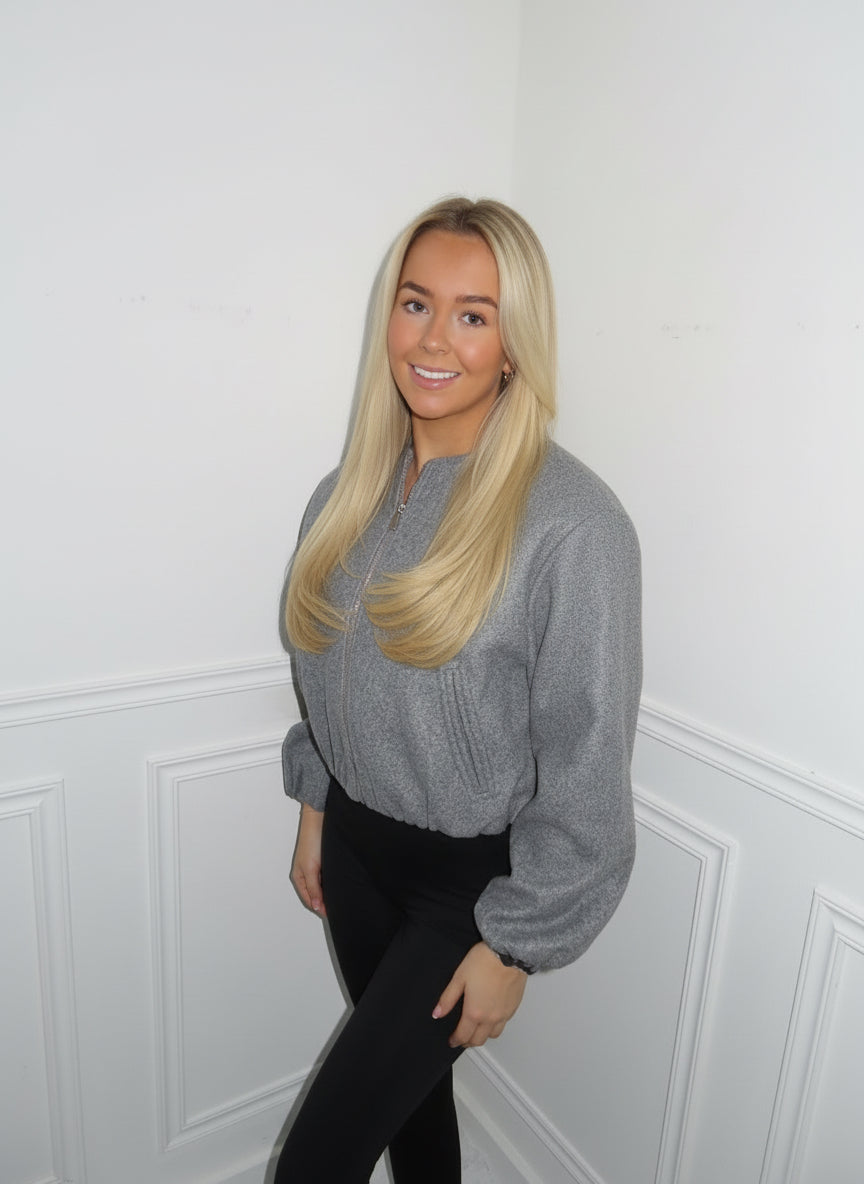 Grey Bomber Jacket