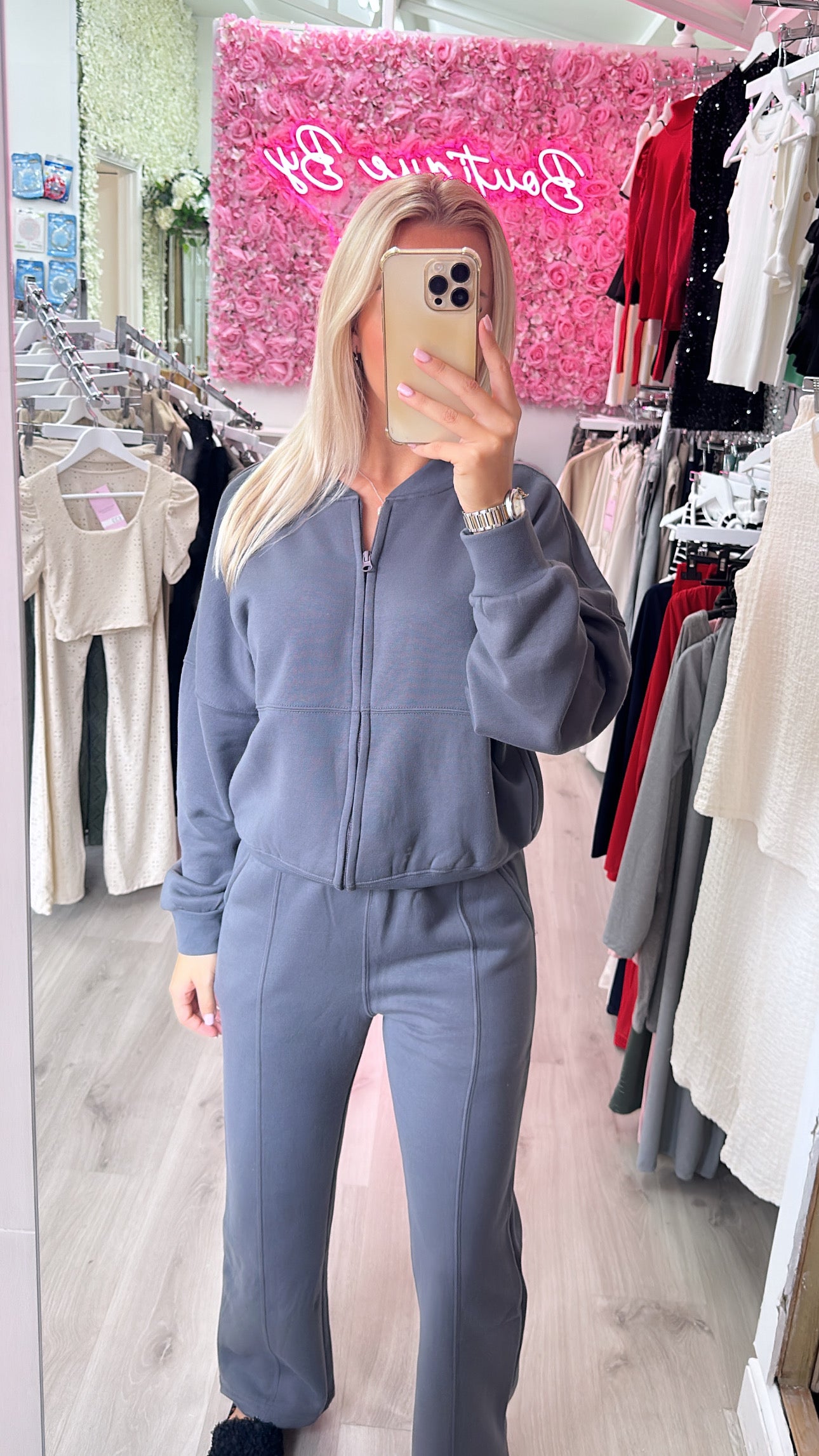 Charcoal Grey Bomber Tracksuit