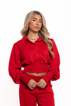 Red Buttoned Lounge Set