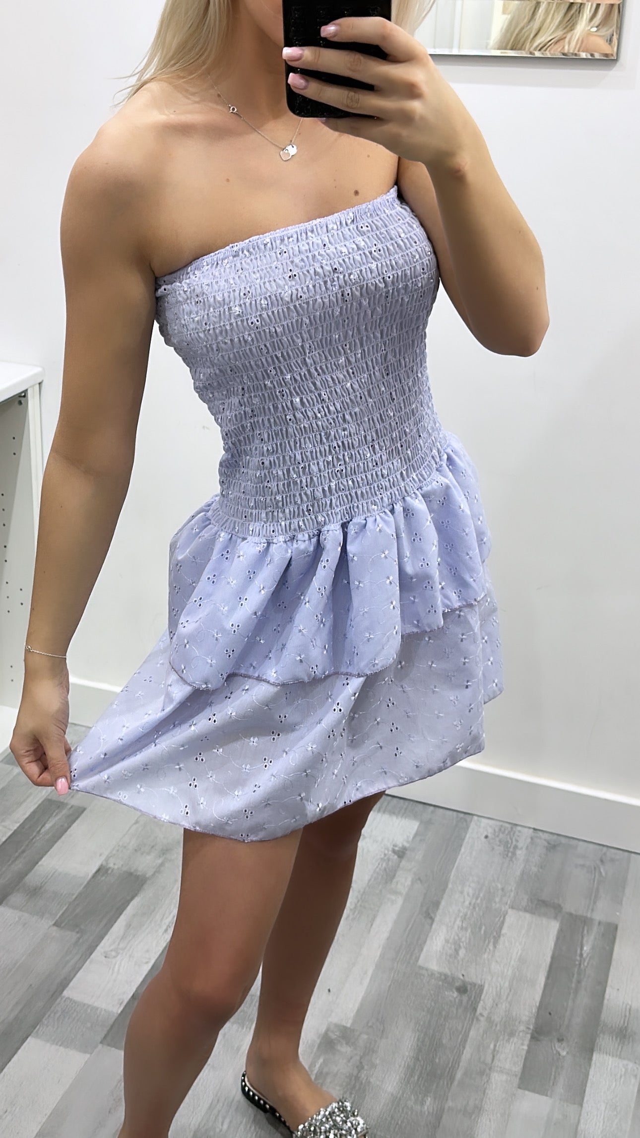 Lilac Embroidered Dress