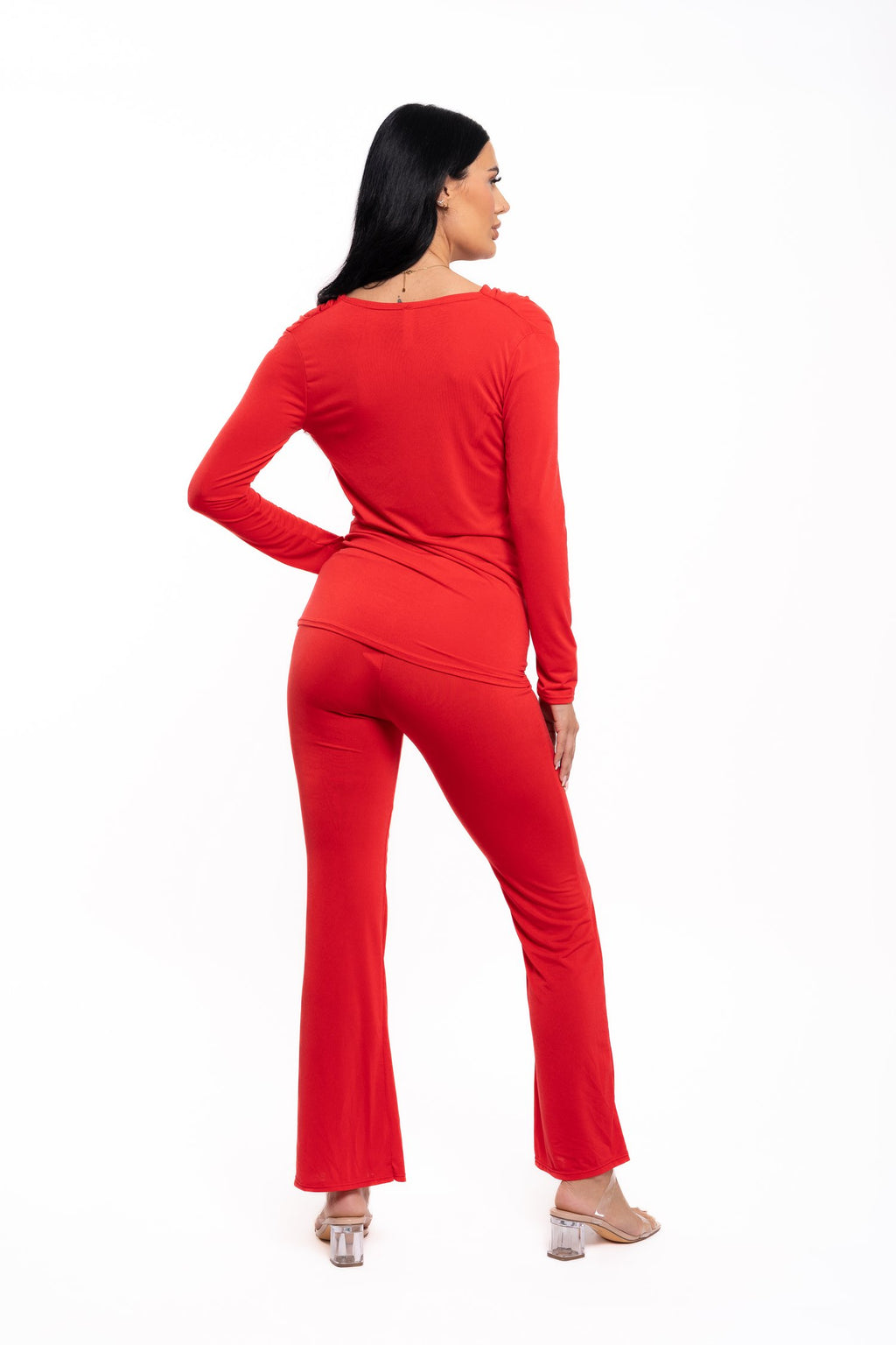 Red Cowl Neck Co Ord