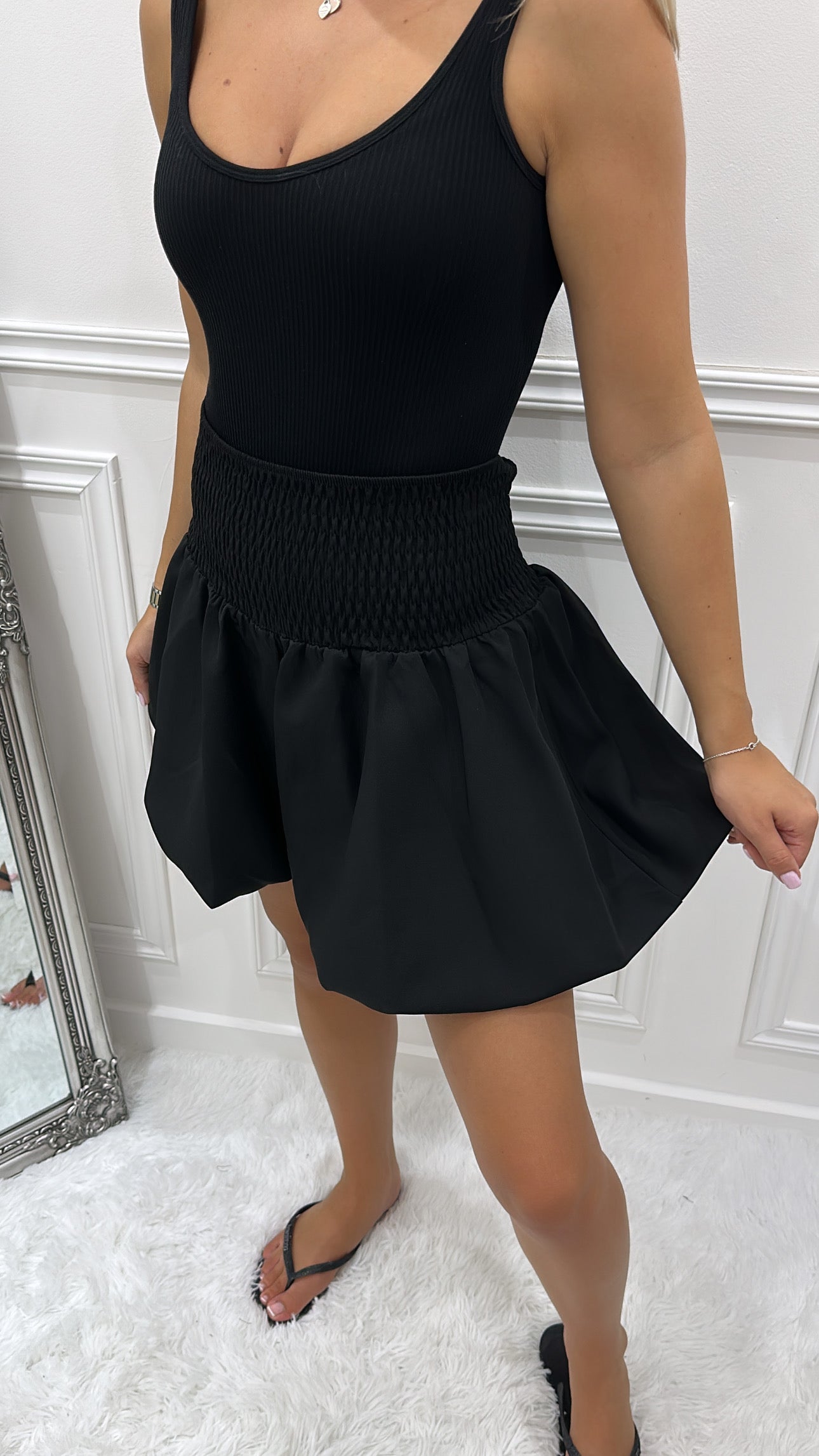 Black Puff Ball Skirt