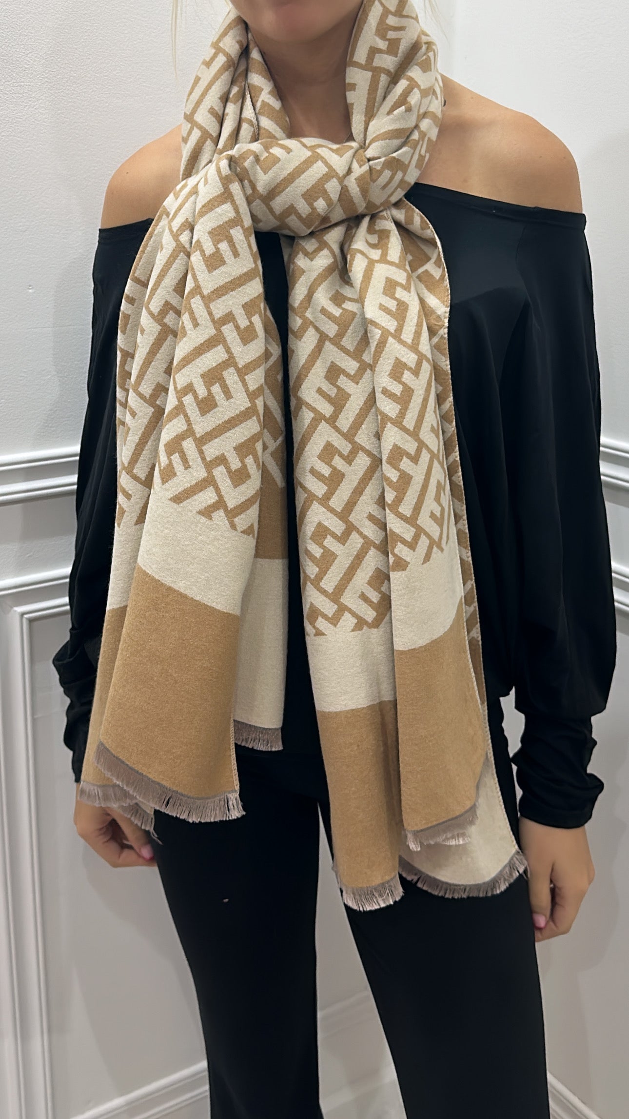 Beige & Mocha Scarf