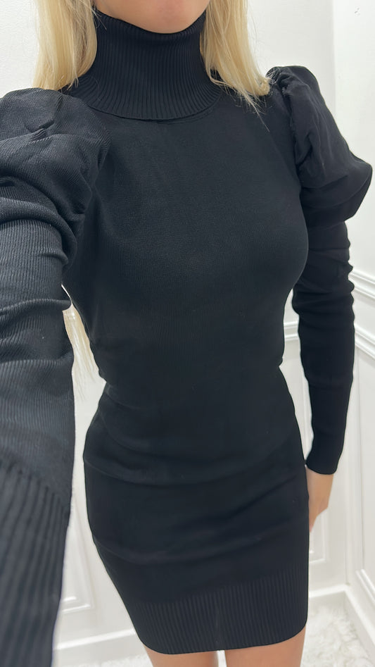 Black Roll Neck Dress