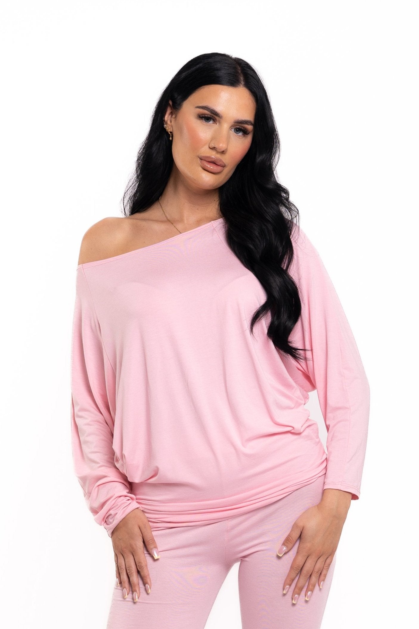 Pink Off The Shoulder Co Ord
