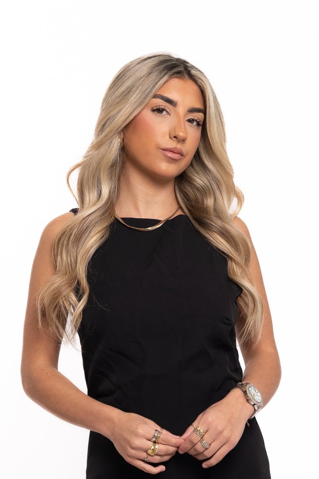 Backless Puff Hem Dress Black