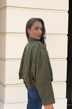 Suede Look Jacket Khaki