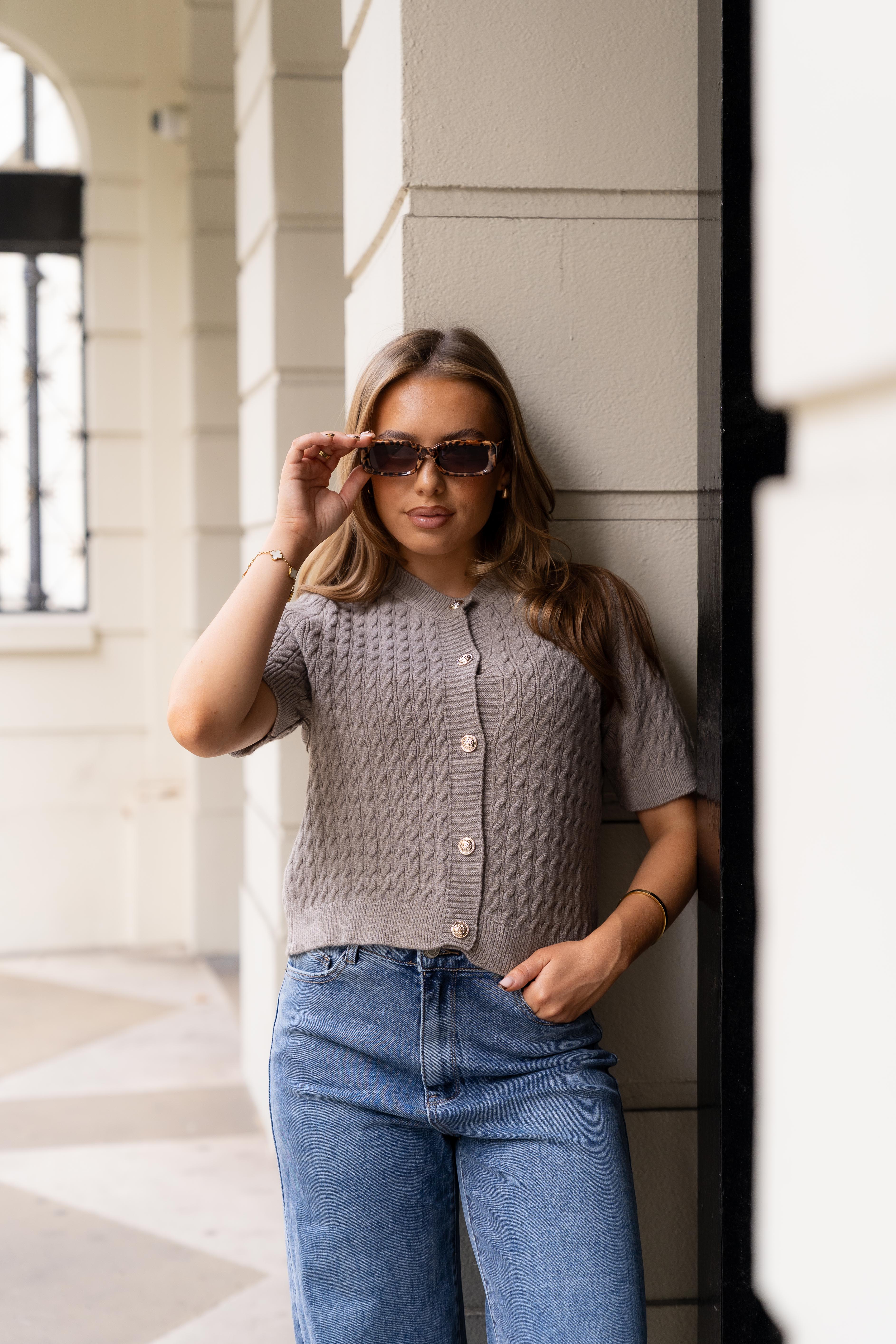 Cable Knit Top Mocha