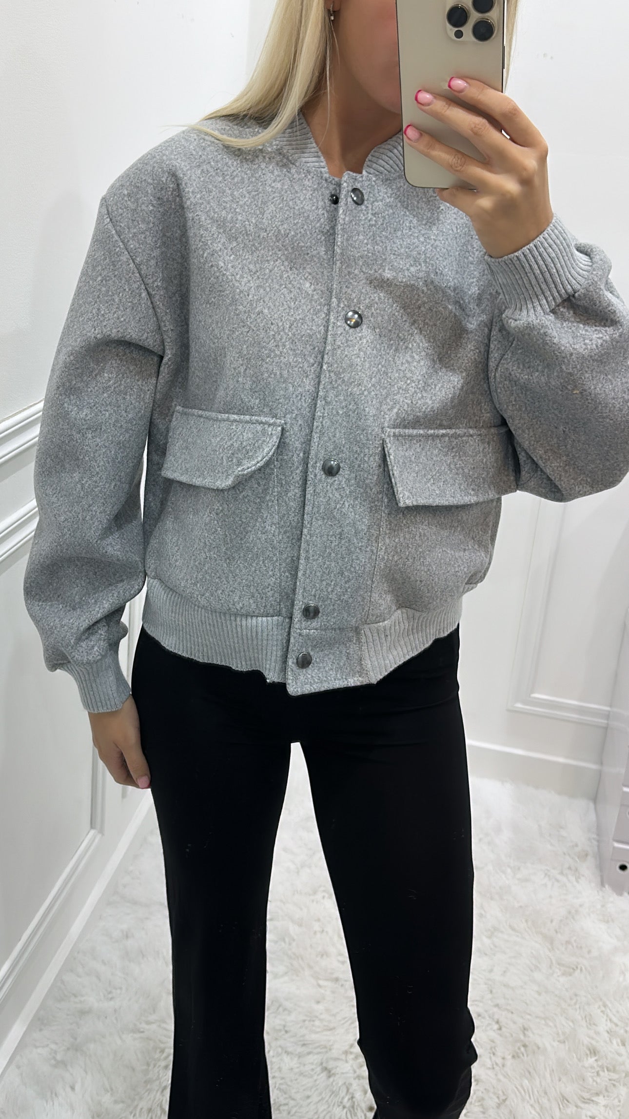 Grey Bomber Jacket