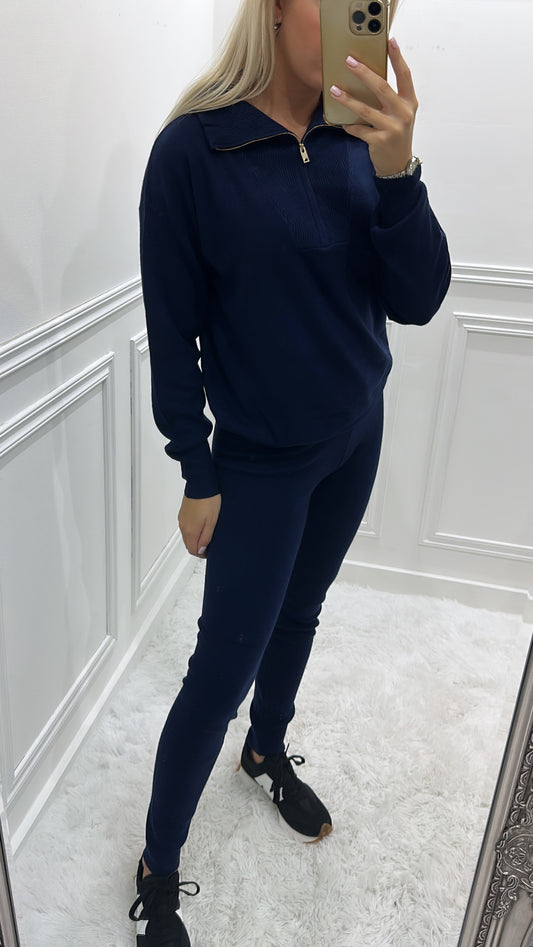 Navy & Gold Quarter Zip Tracksuit