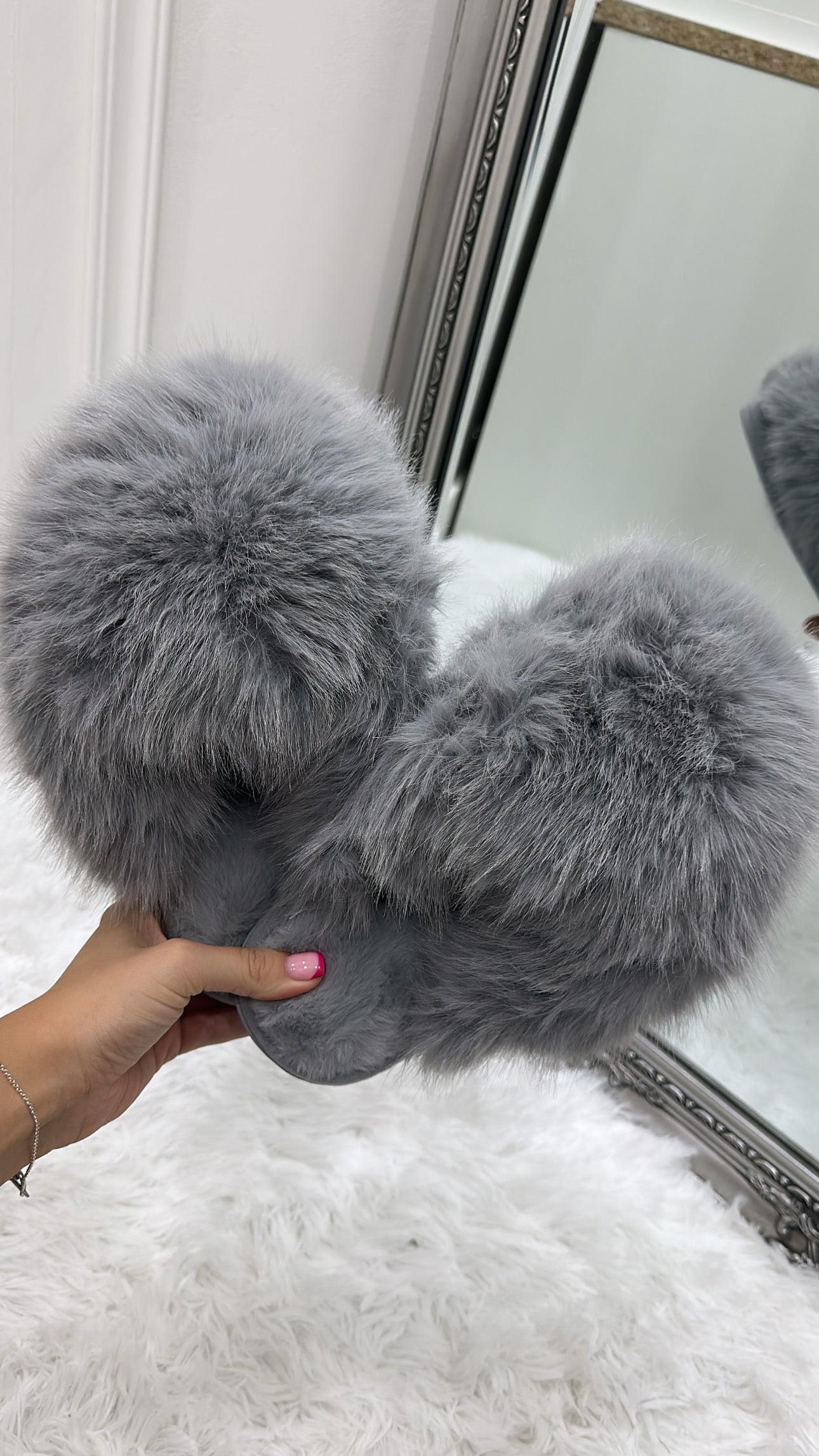 Extreme Fluffy Faux Fur Slippers