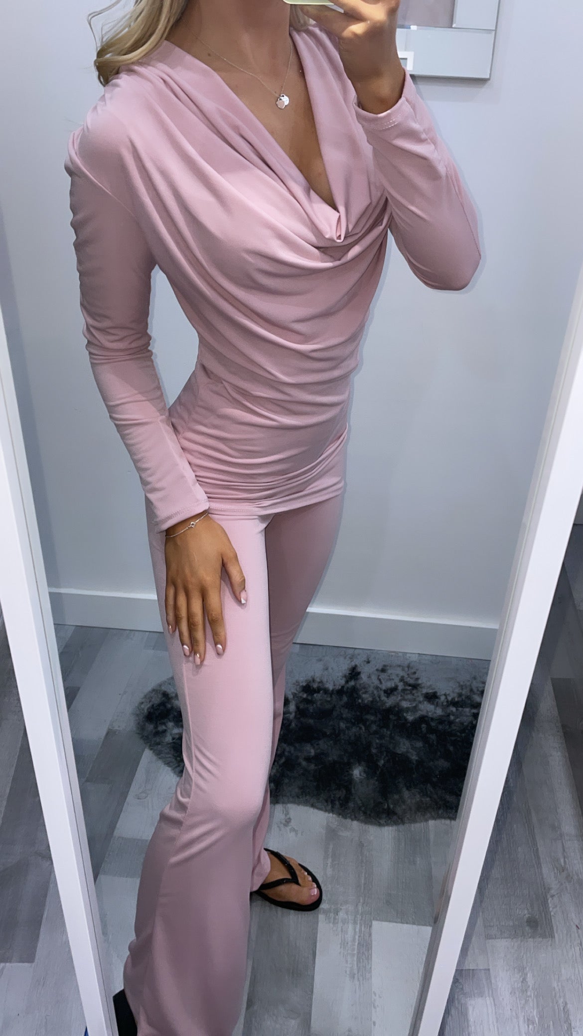 Pink Cowl Neck Co Ord